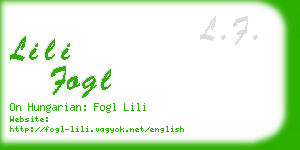lili fogl business card